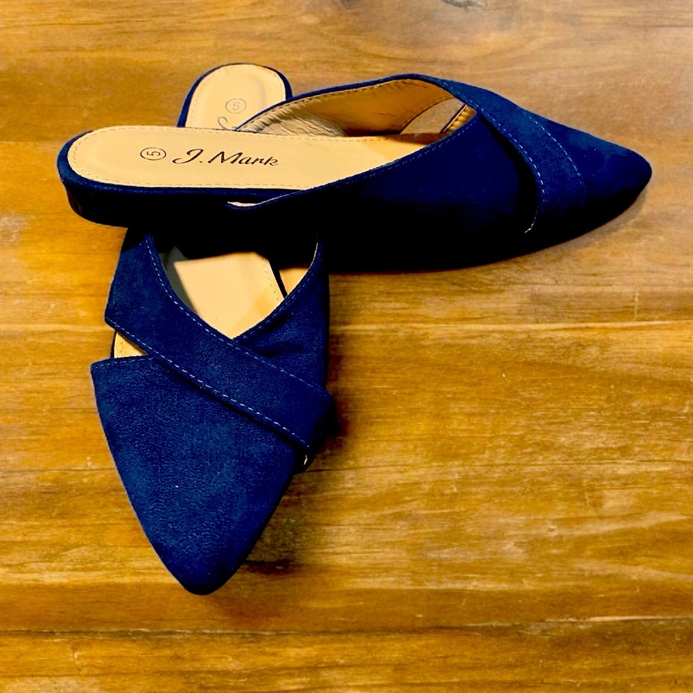 J. Mark navy blue mules. Brand new never worn.
